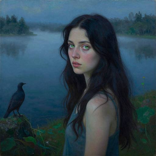 Surreal Portrait by Foggy Lake