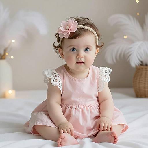 Adorable Baby Girl in Holiday Dress