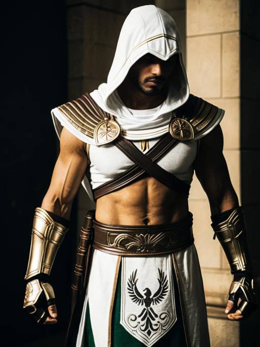 Man in Creed Diskenth Cosplay Costume