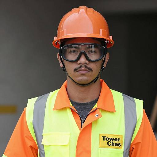 Young Male Construction Worker with Safety Gear