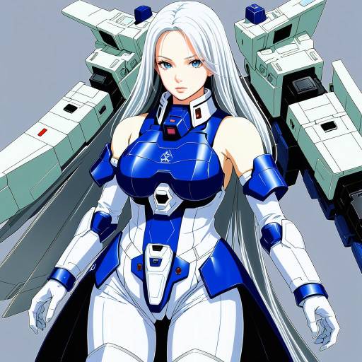 Illustration of Aila jyrkiainen, gundam in the style of Sekiguchi miiru