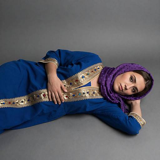 Serene Woman in Traditional Dress