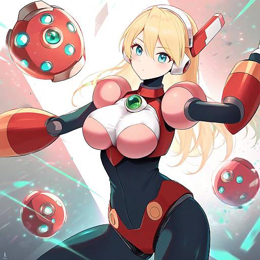 Illustration of Alia (mega man), mega man (series) in the style of Piripun