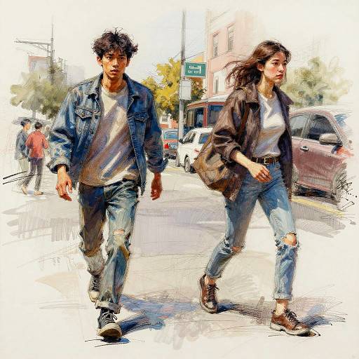 Dynamic Sketchy Art with Urban Edge