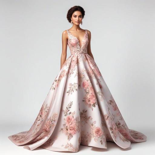 Elegant Floral Evening Gown