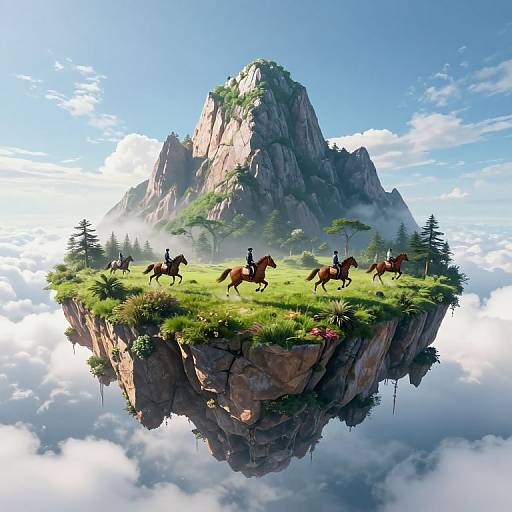 Floating Island with Inverted Mountain