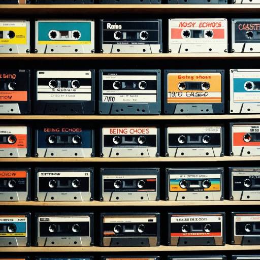Vintage Cassette Tape Collection on Shelf