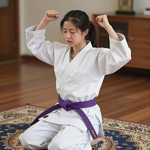 Karate Practitioner in Meditative Pose