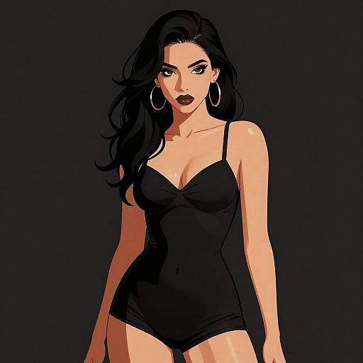 Neo-Noir Erotic Cartoon Woman