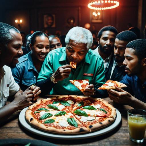 Group Enjoying Margherita Pizza