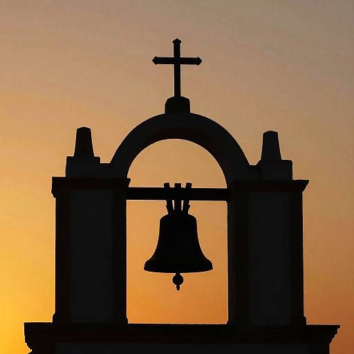 Church Bell Silhouette at Sunset