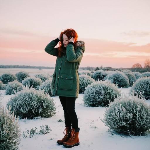 Serene Sunset in a Snowy Landscape