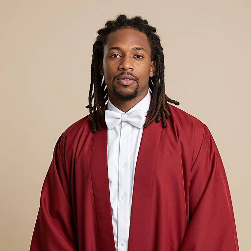 Man with Dreadlocks in Red Robe