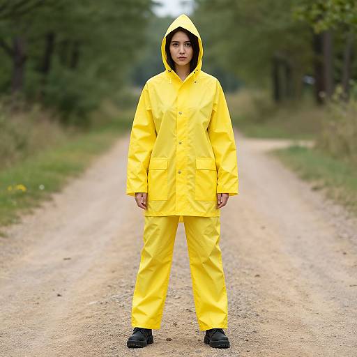 Woman in Yellow Rain Suit