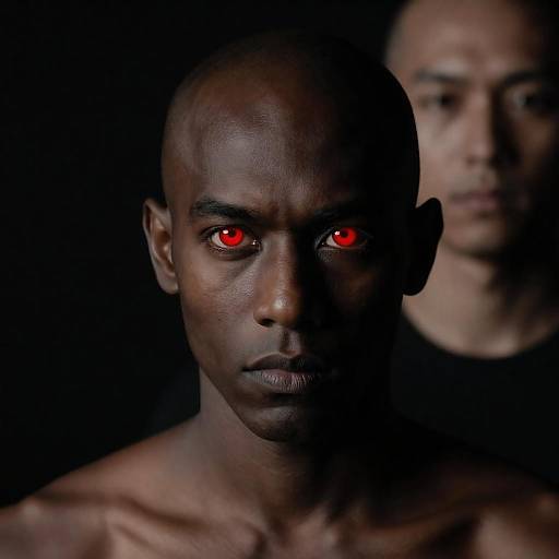 Mysterious Bald Man with Glowing Eye