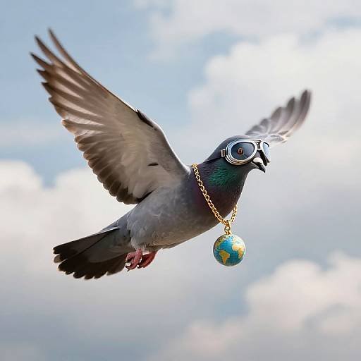 Aviator Pigeon with Golden Globe