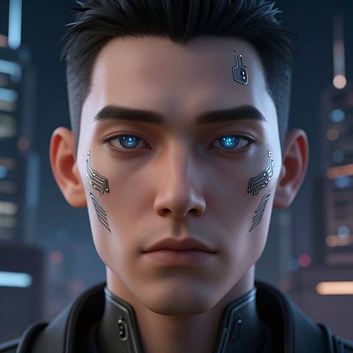 Futuristic Gender-Neutral AI Face