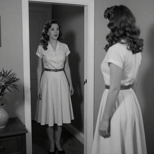 Vintage Black and White Women Portrait