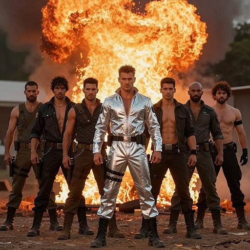 Seven Warriors United in Fiery Display