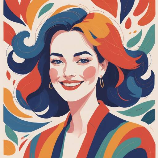 Vibrant Minimalist Woman Illustration