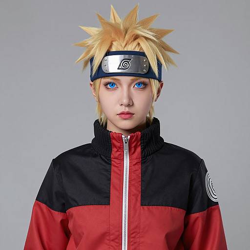 Young Woman Cosplaying as Naruto Uzumaki
