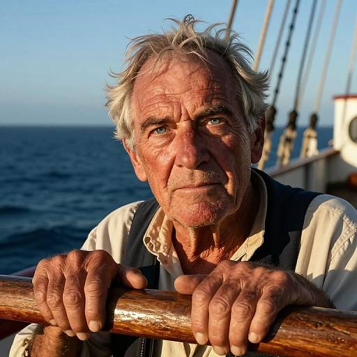 Photorealistic Portrait of Aged Sailor
