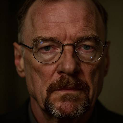 Photograph of a middle-aged man with thinning brown hair, glasses, and a gray beard, with a serious expression in low light.