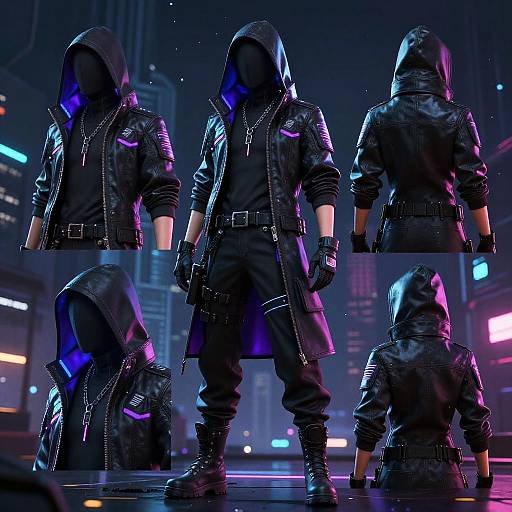 Cyberpunk Rogue Character Turnaround