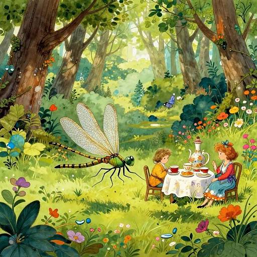 Whimsical Dragonfly Tea Party View