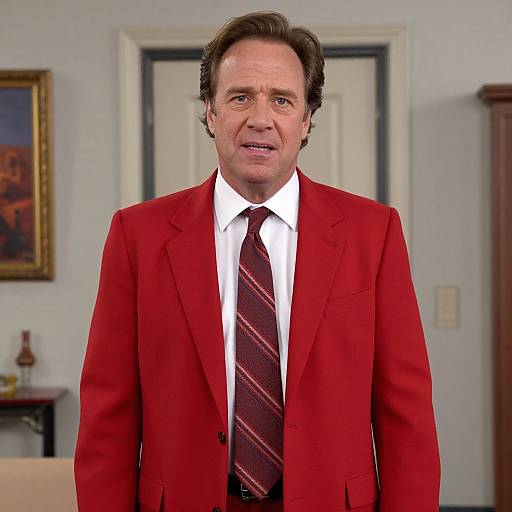 Man in Red Suit and Tie