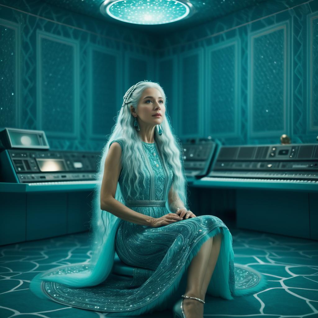 Interstellar Alien in Teal Room