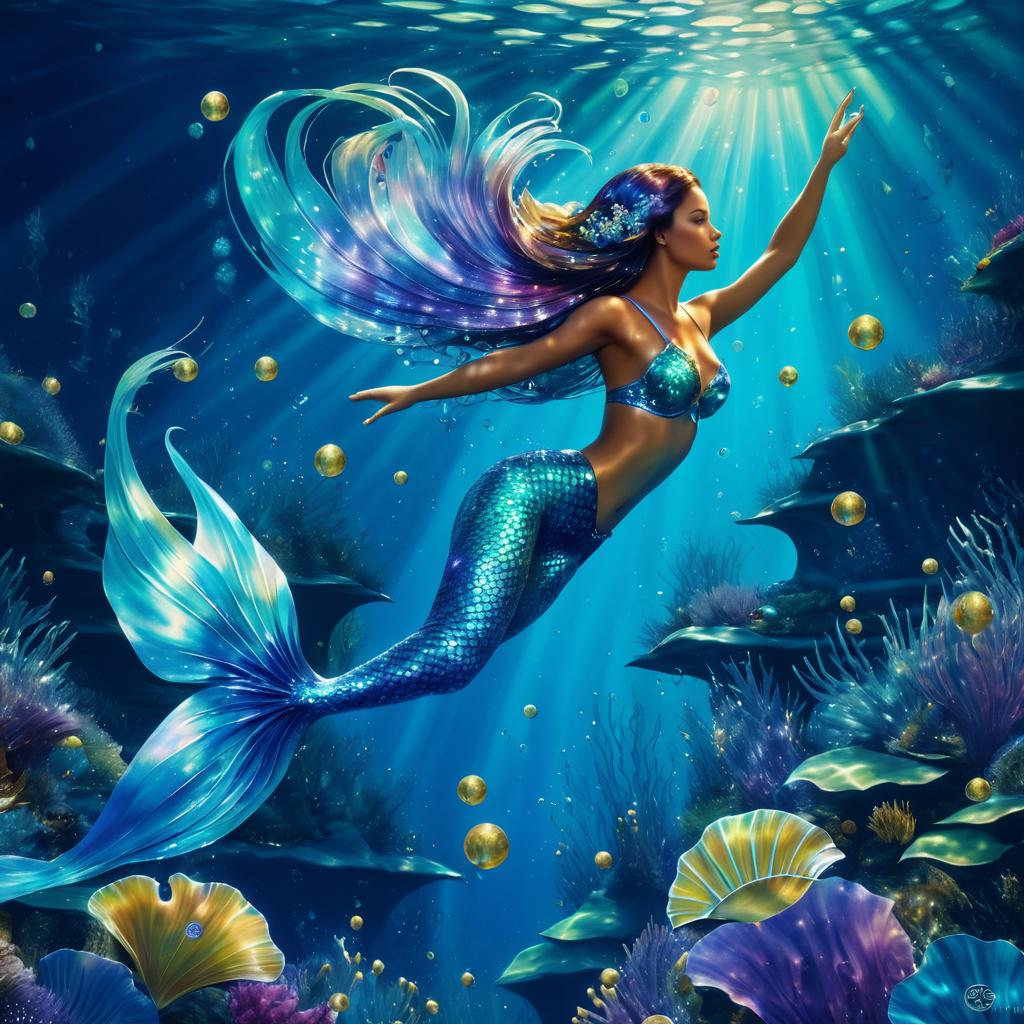 Mermaid Underwater Wonders in Hyper-Realism