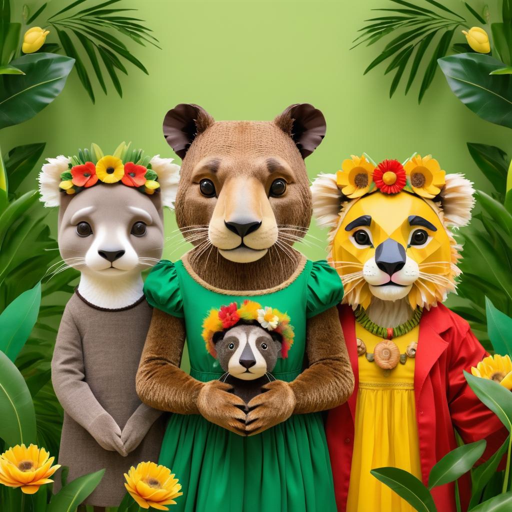 Whimsical Friends: Otter, Lion, and Koala