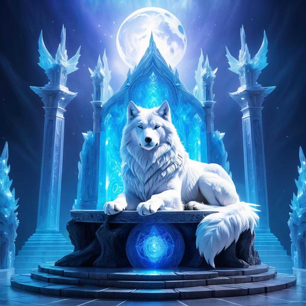 Ethereal Spirit Wolf on Mystical Throne