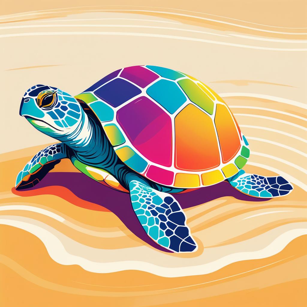 Vibrant Turtle Vector Illustration Design