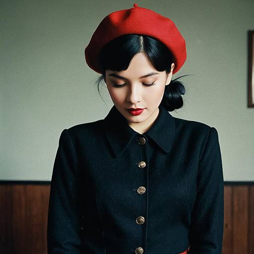 Chic Retro Vintage Girl Portrait