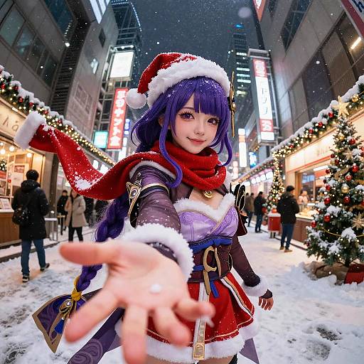 Anime Cosplay in Winter Tokyo Street