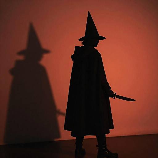 Dramatic Silhouette with Pointed Hat