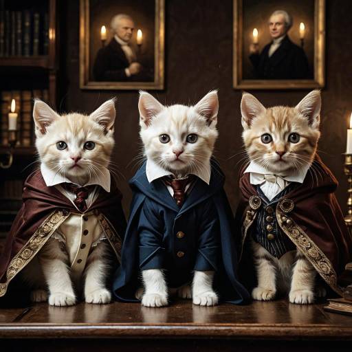 Victorian Bankers Kittens Portrait