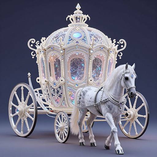 Enchanted Crystal Horse-Drawn Carriage