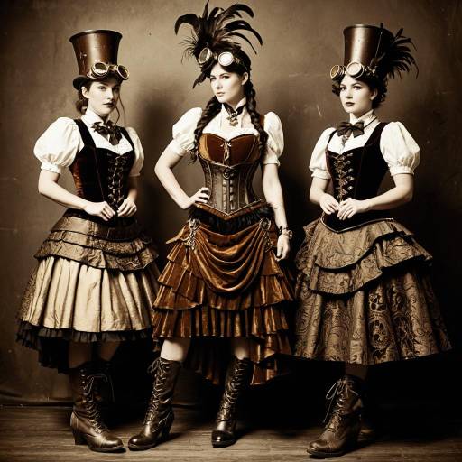 Steampunk Women in Victorian-Inspired Outfits