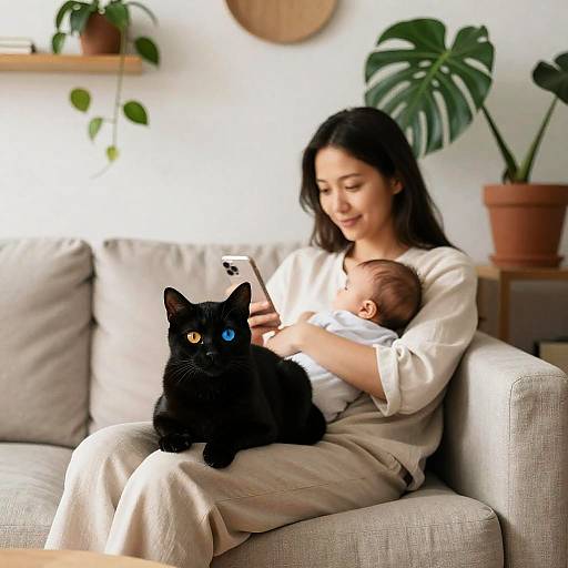 Heterochromatic Cat in Japandi Nursery