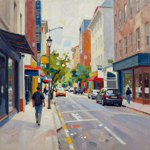 AI Urban Street Scene Painting