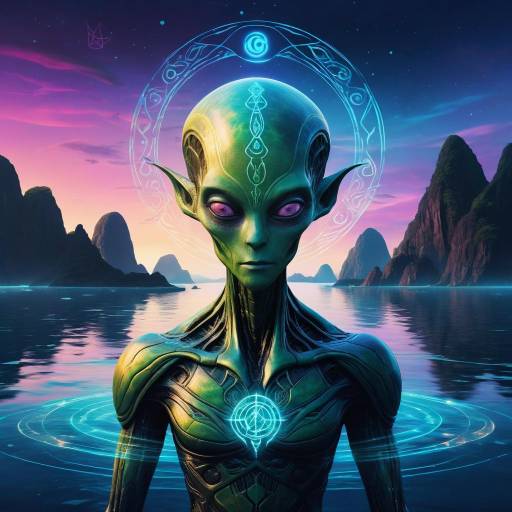 Ethereal Alien Portrait with Mystic Elements Ethereal Alien Portrait with Mystic Elements