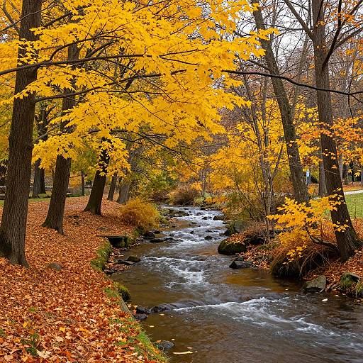 Serene Autumn Stream Landscape