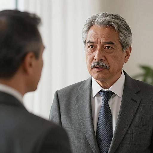 Serious Middle-Aged Man in Checkered Suit