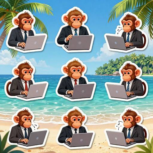 Drunk Monkeys Working on Tropical Island