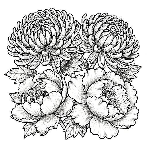 Detailed Realistic Flower Coloring Pages