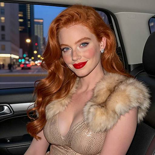 Glamorous Woman in City Nightscape