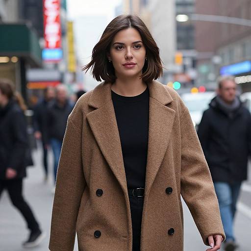 Confident Woman in Neon Cityscape